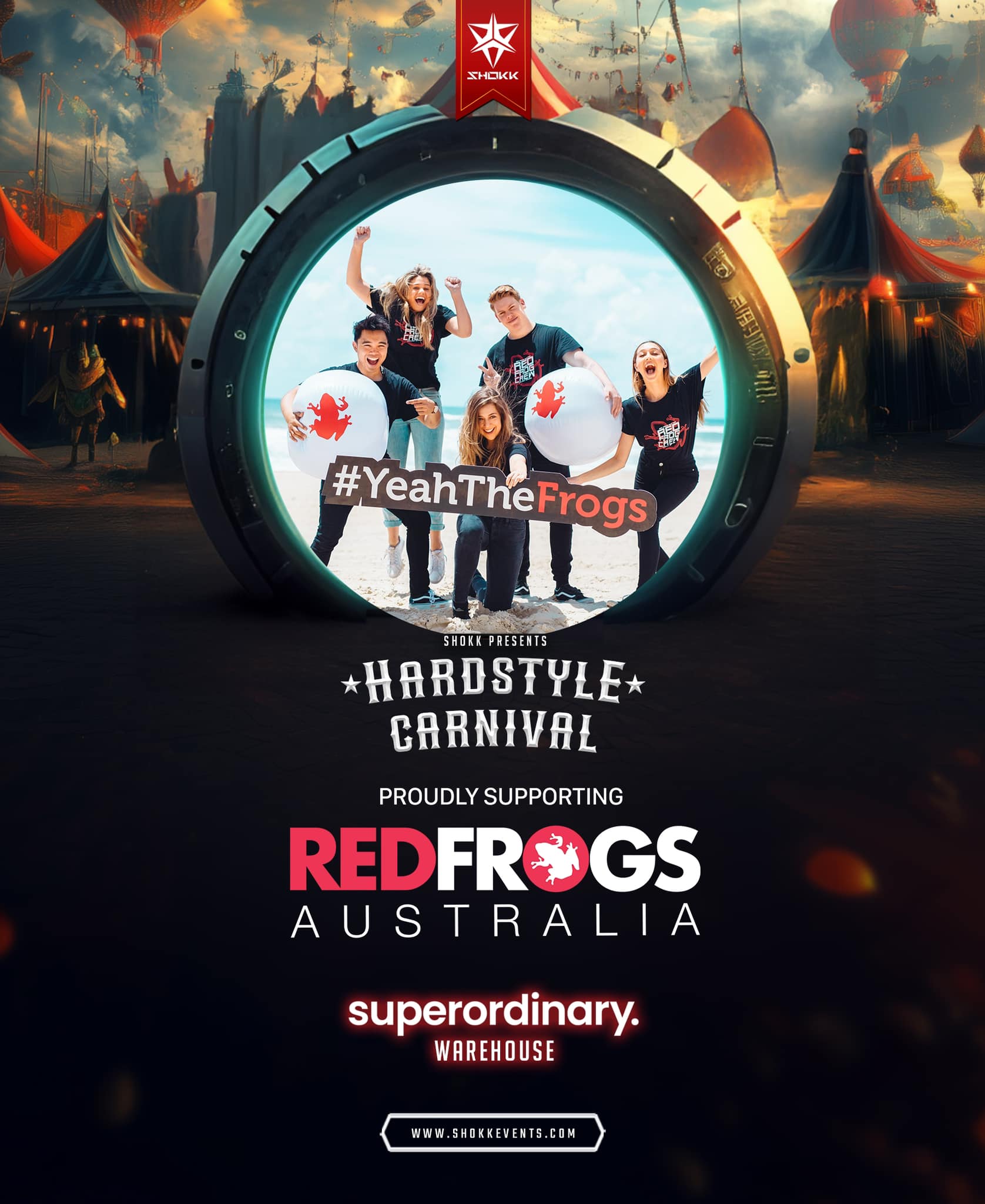 Red Frogs Hardstyle Carnival Poster